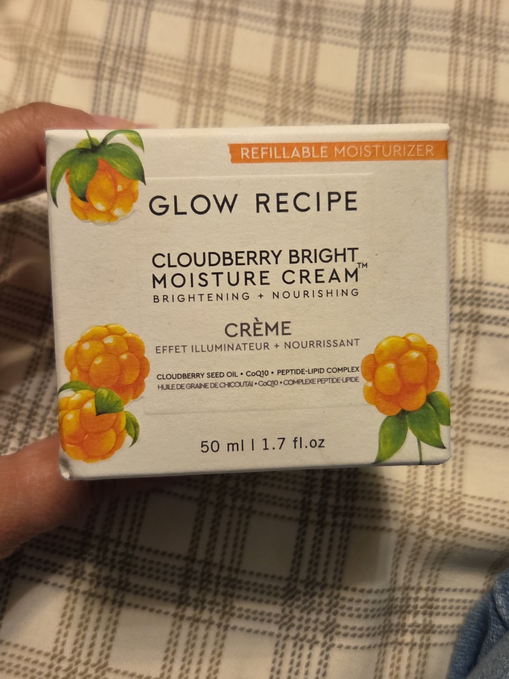 Glow Recipe Cloudberry Bright Moisture Cream in orange and green